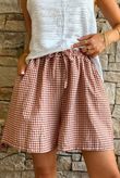 Arbi Gingham Short Hazelnut